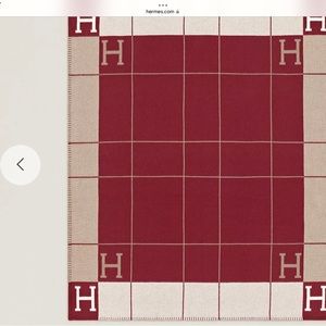 Hermes Avalon Burgundy Throw Authentic